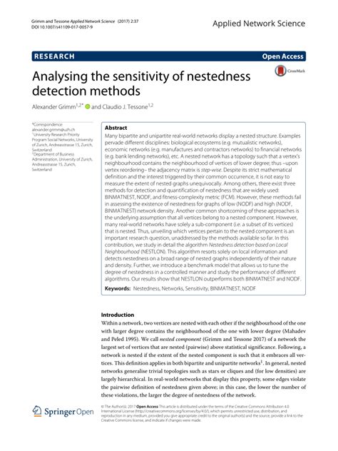 Analysing the sensitivity of nestedness detection methods