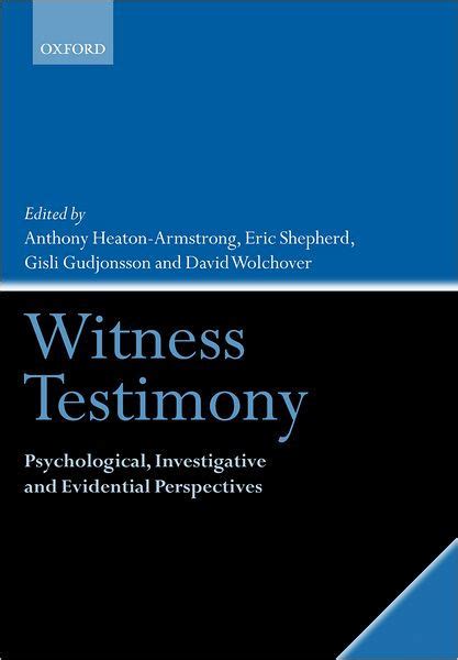 Analysing witness testimony psychological investigative and evidential perspectives a guide for legal practitioners. - The user is always right a practical guide to creating and using personas for the web.