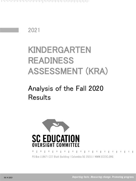 Analysis of Kindergarten Readiness Assessment (KRA) Results