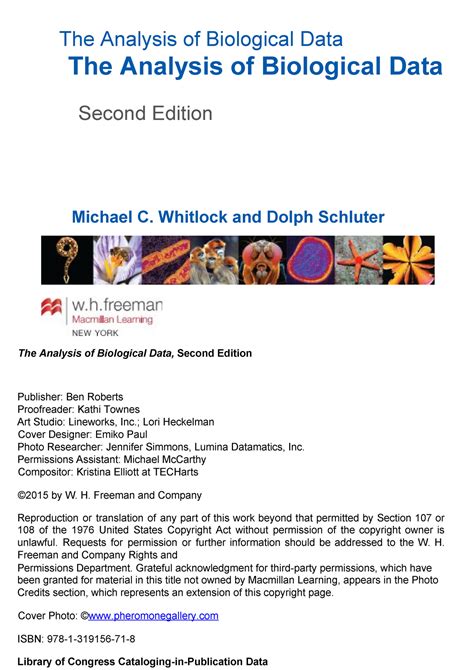 Analysis of biological data whitlock solution manual. - Contribution a l'étude du métabolisme du groupe méthyle labile..