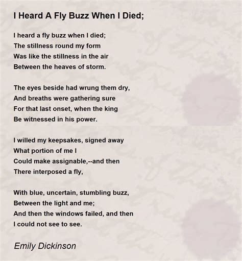 Analysis of i heard a fly buzz by emily dickinson. - Lg gc p213bvk service manual and repair guide.
