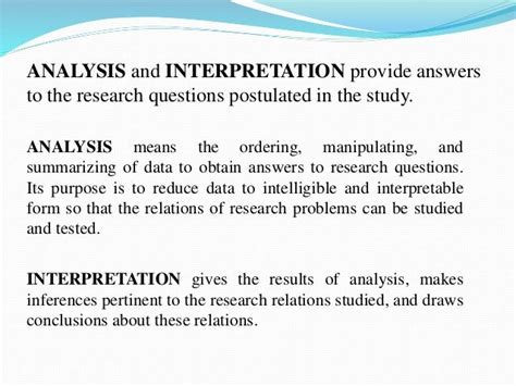 Analysis vs. Interpretation - What