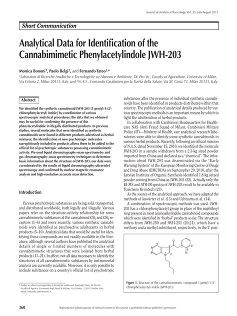 Analytical Data for Identification of the Cannabimimetic ...