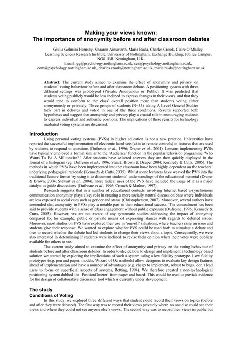 Analyzing the Core of the Debate: Anonymity and Regulation