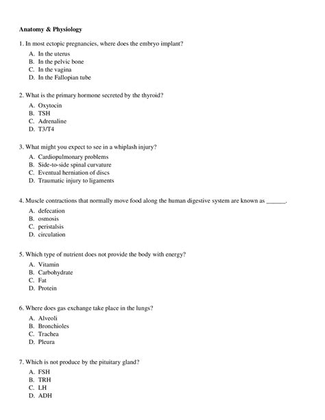 Anatomy and physiology questions.  Key topics include blood .  The Explore ...