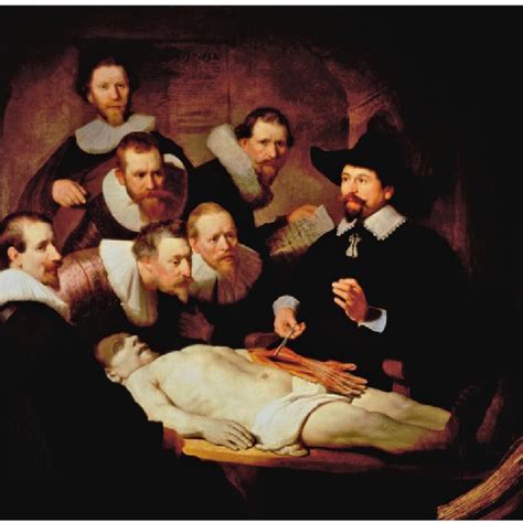 Anatomy lesson of dr tulp. II - Histórico. Rembrandt tinha apenas vinte e cinco anos, quando recebeu a importante tarefa de retratar os cirurgiões de Amsterdã. O quadro foi encomendado para a lição de anatomia dada pelo Dr. Nicolaes Tulp, em janeiro de 1632. Rembrandt retratou os cirurgiões em ação, e todos eles estão olhando para coisas diferentes. 