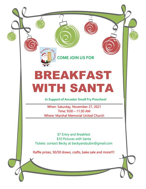 Ancaster Small Fry Preschool Breakfast With Santa