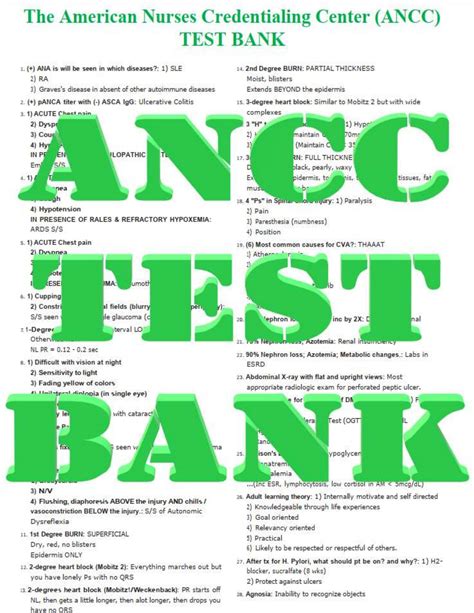 Ancc iq test bank. ANCC Practice IQ: Bought this last minute out of anxiety and did 2 quizzes that I ultimately failed and didn't find helpful at all for the exam. Wouldn't recommend. Wouldn't recommend. Georgette's Last Minute Review : I had been trying to get into her classes for months and couldn't. 