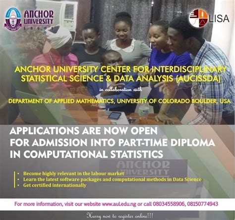 Anchor University PT Diploma in Computational Statistic Form 2019