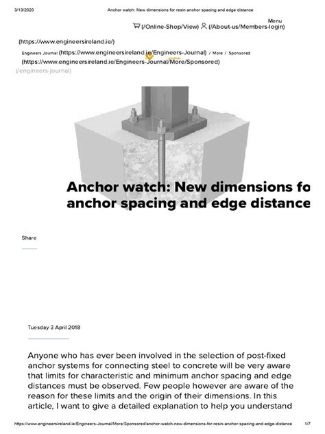 Anchor watch: New dimensions for resin anchor spacing and edge …