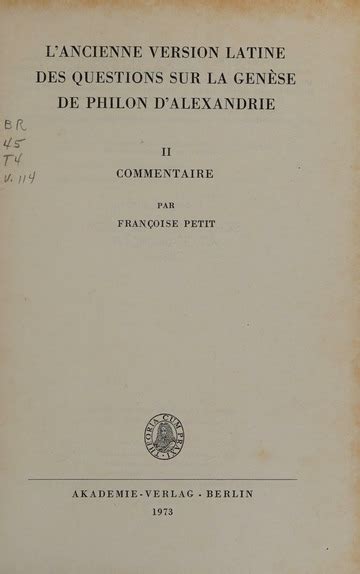 Ancienne version latine des questions sur la genèse de philon d'alexandrie. - Plantilla manual de entrega de construcción.