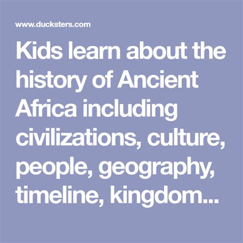 Ancient Africa for Kids: Daily Life - Ducksters