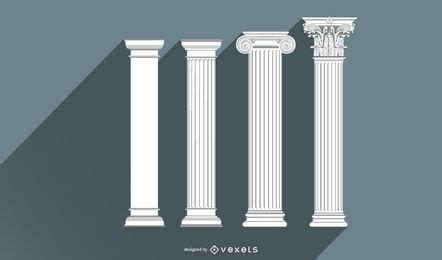 Ancient Architecture Pillar Design Set Vector Download