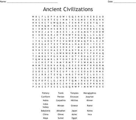 Ancient Civilizations Word Search Wordmint Word Search Printable