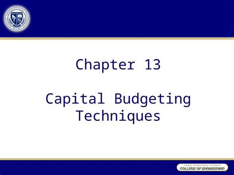 And 13 Process Budgeting Techniques Capital Chapter