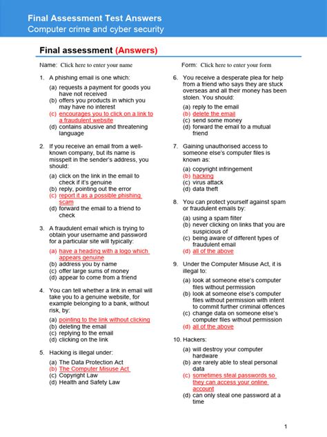 And Assessment Test Answers Questions