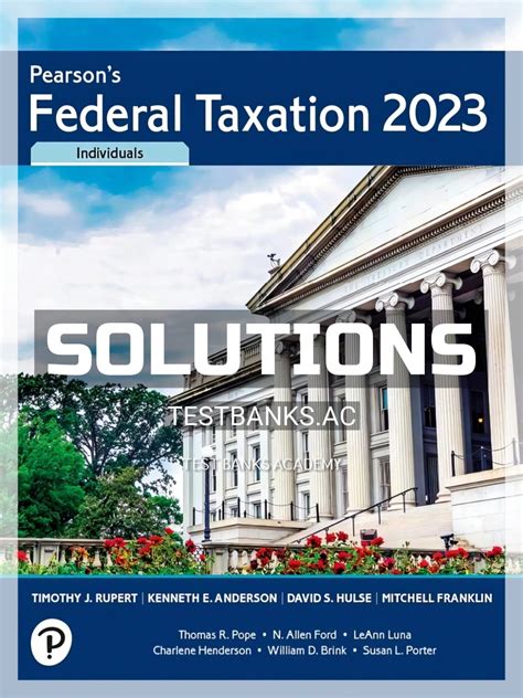And Bank Taxation Test Solutions Manual Federal