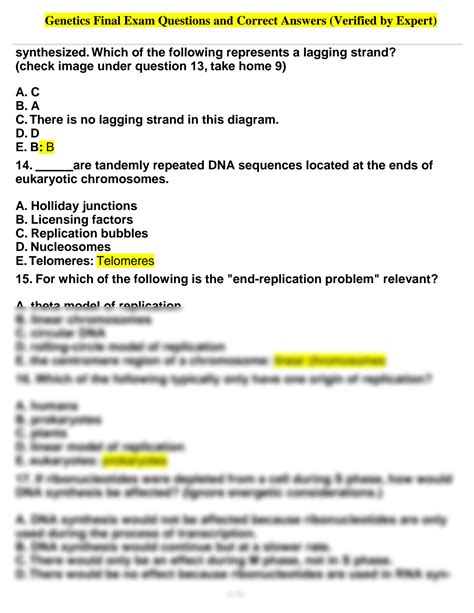 And Final Genetics Exam Quantitative Answers Questions