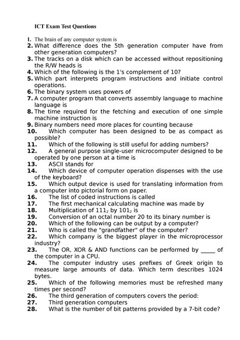 And Ict Test Answer Tatbim Aptitude Questions
