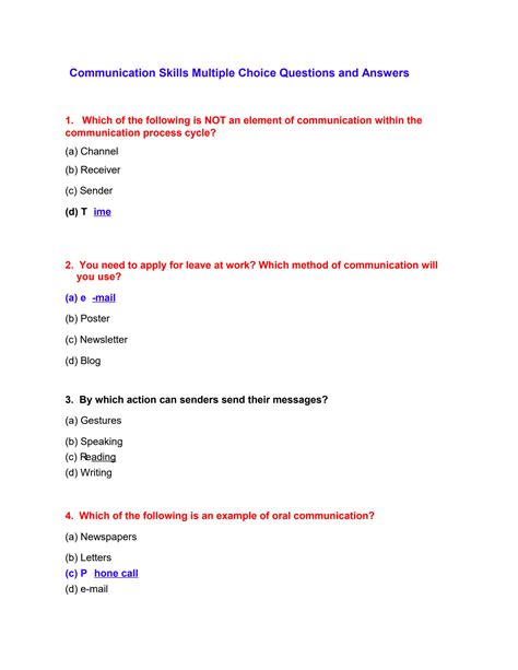 And Multiple Skills Questions Communication Answers Choice