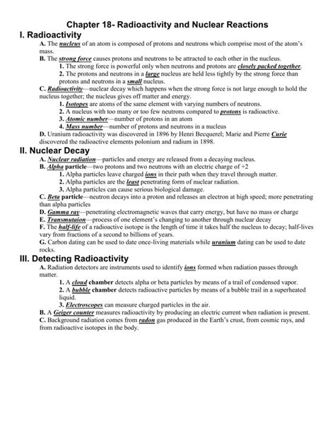 And Nuclear Radioactivity Review Reactions Key Chapter
