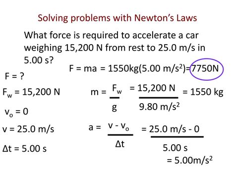 And Of Motion Problems Newtons Solutions Laws