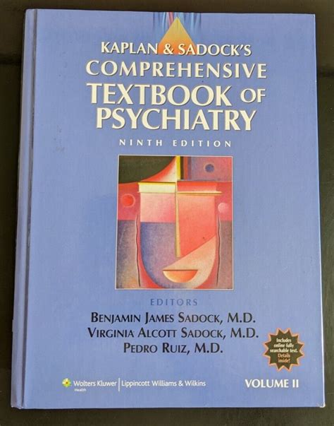And Of Textbook Sadock Psychiatry Kaplan 9th Edition Comprehensive