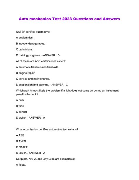 And Parts Auto Answers Questions