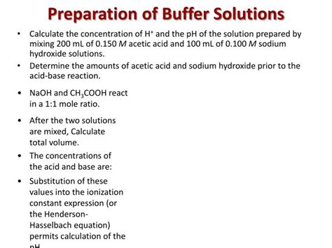 And Properties Of Preparation Solutions Buffer Lab