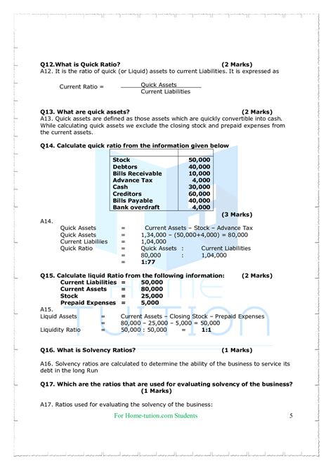 And Ratios Accounting Answers Questions