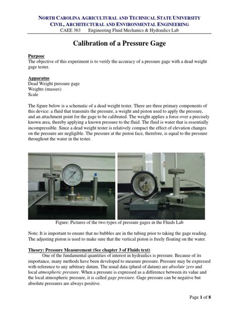 And Report Scribd Measurement Pressure Lab Calibration