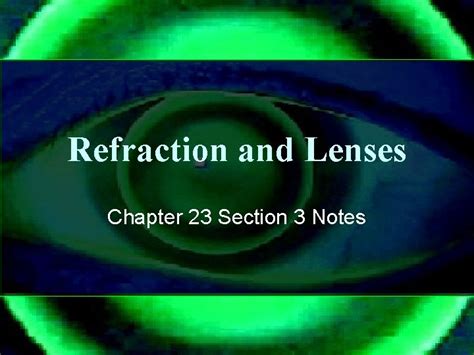 And Section Refraction Lenses 3reinforcement Answers