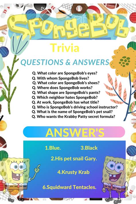 And Spongebob Trivia Answers Questions