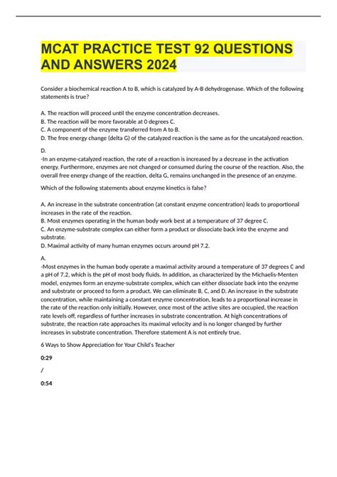 And Test Mcat Answers Questions
