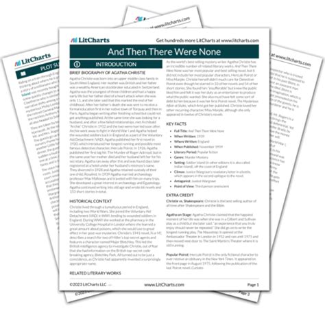 And Then There Were None Study Guide Literature Guide LitCharts