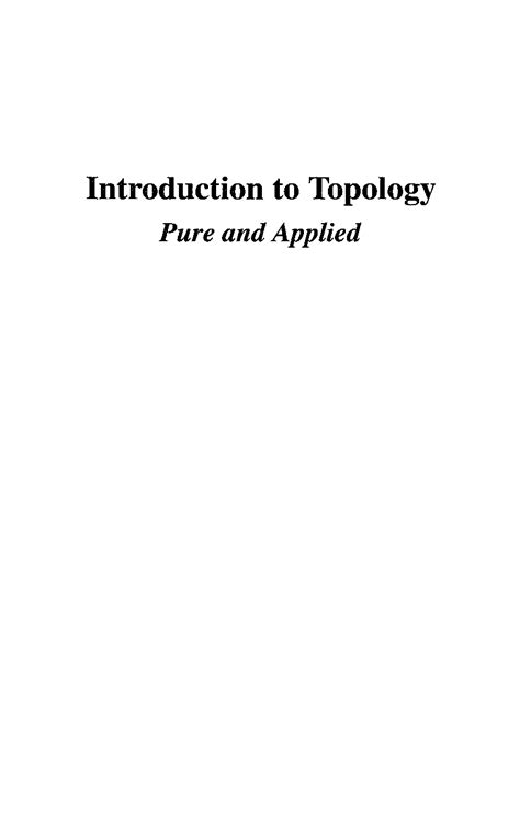 And To Introduction Topology Solutions Applied Pure