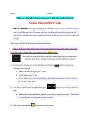 And Vision Color Phet Lab Answers