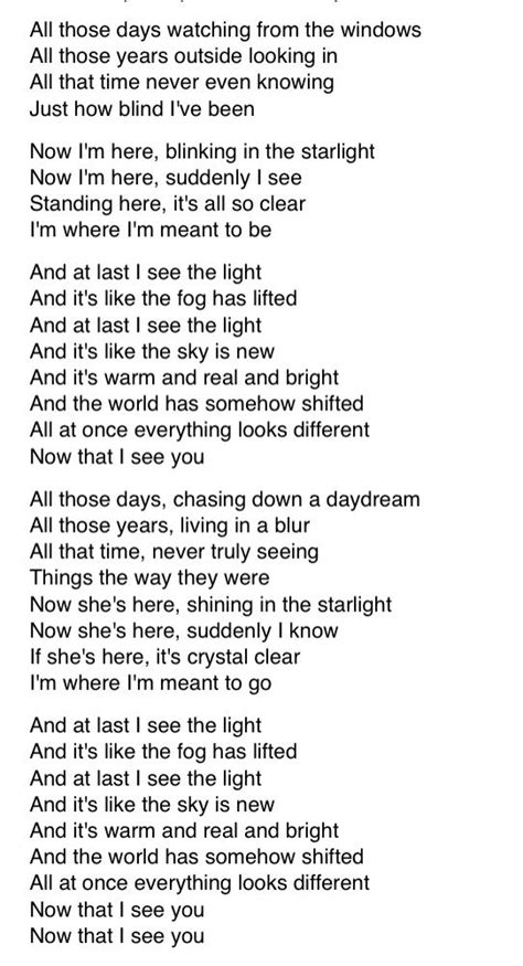 And i see the light lyrics. Things To Know About And i see the light lyrics. 