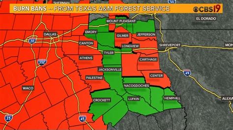 Here is a full map of Texas burn bans from the Texas A&M Forest Service: Eastland County Judge David Hullum issued a 90-day burn ban for the county on Monday, lasting until September 23.. 