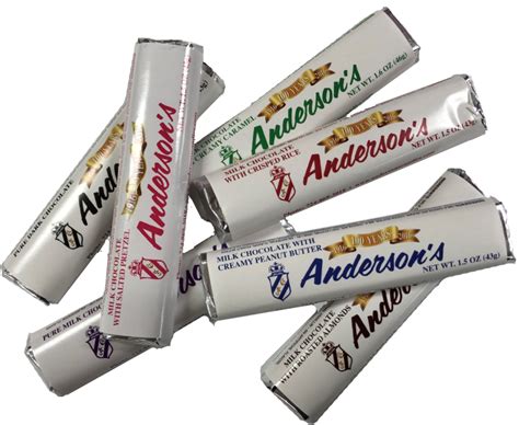 Andersons candy. Anderson's candy shop was founded by my grandfather Arthur Anderson in 1919 when he left the most famous candy company in Chicago, Kranz, to start his own business. He opened a small shop on Armitage Avenue in Chicago with a make-good gift of flavoring and chocolate from local chocolate and flavoring companies. 