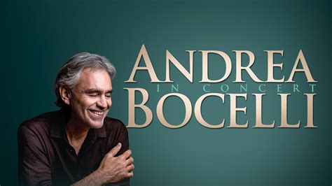 Andrea bocelli tour. Nov 30, 2023 · Andrea Bocelli. Andrea Bocelli’s Dallas performance, presented by AT&T Performing Arts Center, will be his highly anticipated return to American Airlines Center since the 2021 Believe World Tour. The tour will feature performances from Bocelli’s extensive repertoire, including music in honor of the Holiday Season, with selections from his ... 