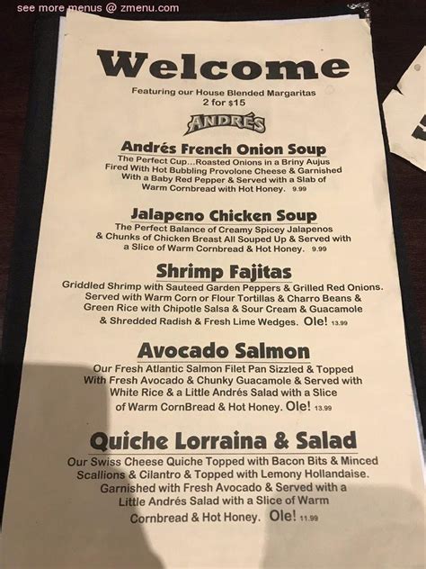 Andres tortillery menu. Andre’s Tortillery: Very good one of my new favorites - See 58 traveler reviews, 46 candid photos, and great deals for Omaha, NE, at Tripadvisor. 