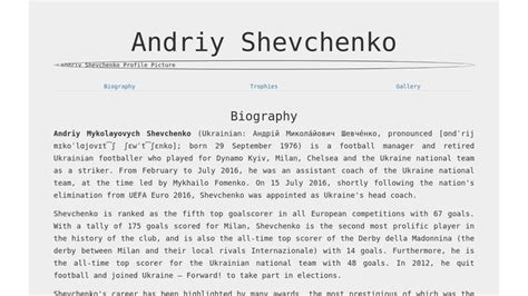 Andriy shevchenko biography sample