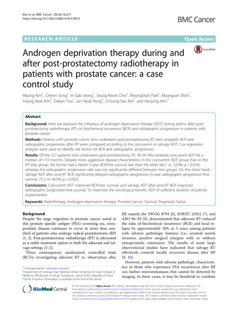 Androgen deprivation therapy during and after post …