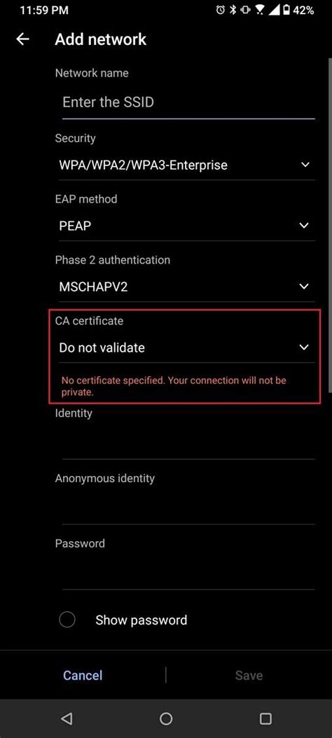 Android 11 enterprise wifi workaround.  Feb 3, 2021 · Apparently with Android 11, the...