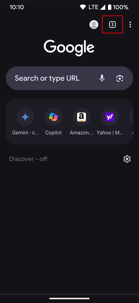 Android Browser Tabs oben