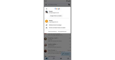 Android E-Mail App mehrere Konten
