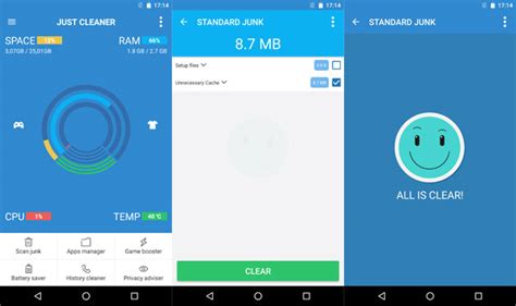 Android Handy Reinigungs-App