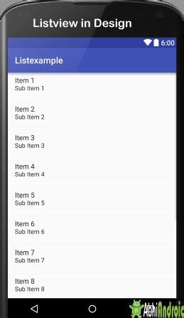 Android listview example.  In android, Adapter will act as an intermediate between the data sou...
