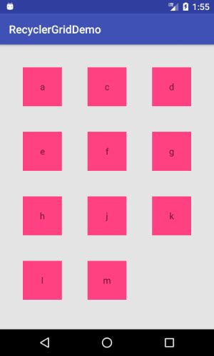 Android recyclerview gridlayoutmanager spacing. id.  The simple trick is to combine Recyc...